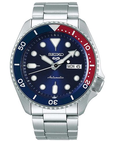 Seiko 5 Sports Mens 43mm 100m Automatic Steel/Blue Dial