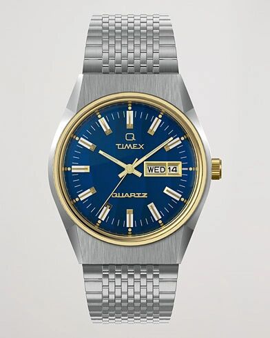 Timex Q Reissue 1978 Falcon Eye 38mm Steel/Blue Dial