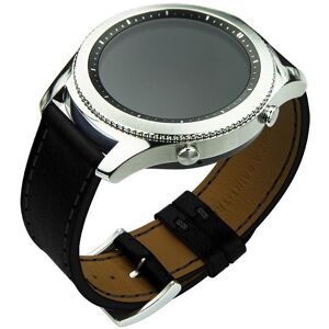 Noreve Bracelet en cuir pour montre connectee - 22 mm Negre poudro