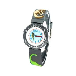 OEM Montre enfant quartz etanche - Motif Dinosaure 3D - Gris - Publicité