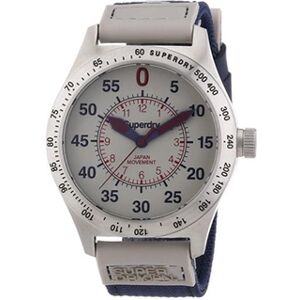 Superdry - SYG122E - Montre Homme - Quartz Analogique - Cadran Beige - Bracelet Tissu Bleu - Publicité