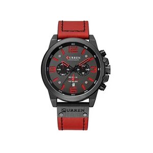 GENERIQUE Montre à quartz CURREN Etanche Cuir Chronographe Sport-rouge - Publicité