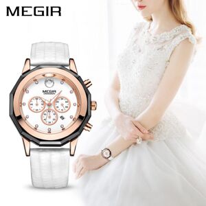 Megir femmes élégantes montres à Quartz mode étanche chronographe lumineux 24 heures montre-bracelet pour femme dame 2042LREWE - Publicité