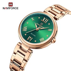 NAVIFORCE Montre pour Femmes Mode Waterproof Montre-bracelet NF5030 Acier inoxydable Fille Dame Cadeaux - Publicité