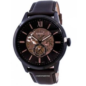 Montre Fossil Townsman avec cadran marron et squelette automatique ME3155 pour homme - Publicité