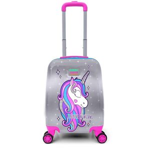 Coral High Kids Pink Silver Unicorn Patterned Luggage 16728 - Publicité