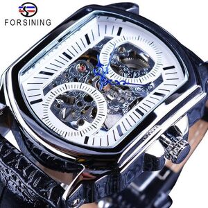 Nouveau haut montre pour hommes creux carré automatique montre mécanique montre pour hommes ceinture pour hommes montre aiguille bleue montre