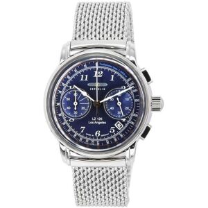 Montre pour homme Zeppelin LZ126 Los Angeles chronographe en acier inoxydable cadran bleu quartz 7614M3