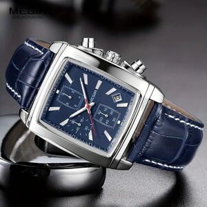 MEGIR montre originale hommes haut marque de luxe Rectangle Quartz montres militaires étanche lumineux en cuir montre-bracelet hommes horloge - Publicité
