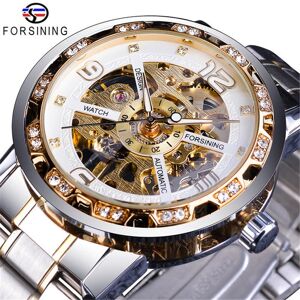 Montres Mode Homme Casual Classique Pop Ajouré Strass Montre Mécanique Manuelle