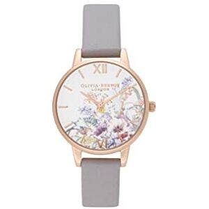 Olivia Burton Montre Analogique à Quartz pour Femme avec Bracelet en Cuir Gris - Publicité