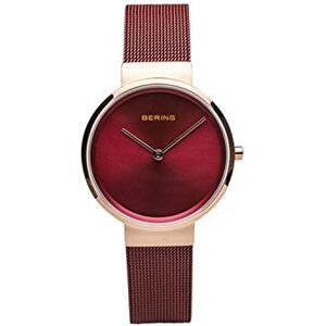 BERING Damen Uhr Quarz Movement Classic Collection mit Edelstahl und Saphirglas 14531-XXX Armbandsuhren Wasserdicht: 5 ATM Rouge/Or Rose, 31 - Publicité