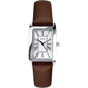 Sekonda Montre à quartz classique pour femme avec cadran blanc affichage analogique et bracelet marron , Sangle - Publicité