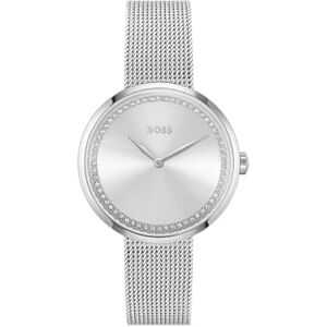 BOSS Montre Analogique à Quartz pour Femme avec Bracelet milanais en Acier Inoxydable argenté - Publicité