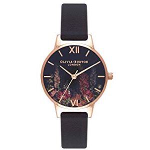 Olivia Burton Montre Analogique à Quartz pour Femme avec Bracelet en Cuir Noir - Publicité