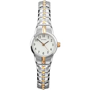 Sekonda Montre à quartz pour femme avec cadran blanc, affichage analogique et bracelet en acier inoxydable multicolore , blanc/multicolore, lot de 1 - Publicité