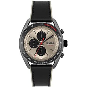 BOSS Montre Chronographe à Quartz pour Homme avec Bracelet en Cuir Noir - Publicité