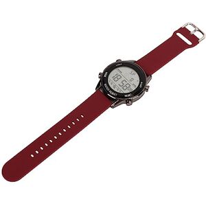 Generic Montre électronique 12/24 Heures, Système d'alarme, Chronographe Numérique, Bracelet Lumineux en Silicone pour Hommes, pour la Vie Quotidienne (Wine Red) - Publicité