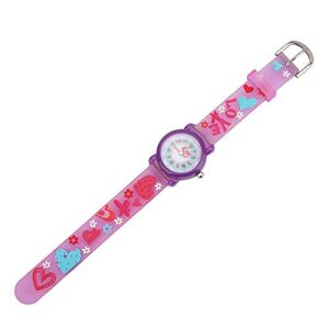 01 Montre de dessin animé pour enfants, montre à quartz quotidienne étanche pour garçons filles pour enfants(motif AMOUR [violet]) - Publicité