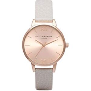 Olivia Burton Montre Analogique à Quartz pour Femme avec Bracelet en Cuir Gris - Publicité