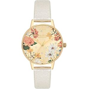 Olivia Burton Montre Analogique à Quartz pour Femme avec Bracelet en Cuir Argenté - Publicité