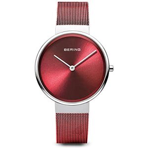 BERING Damen Uhr Quarz Movement Classic Collection mit Edelstahl und Saphirglas 14531-XXX Armbandsuhren Wasserdicht: 5 ATM Rouge/Argent, 31 - Publicité