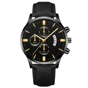 JOATVEE Montre en Cuir Calendrier d’Affaires Simple et décontracté pour Hommes Montre de Mode Classique Cinq Calendriers Aiguilles Lumineuses étanches avec Montre à Quartz Date - Publicité