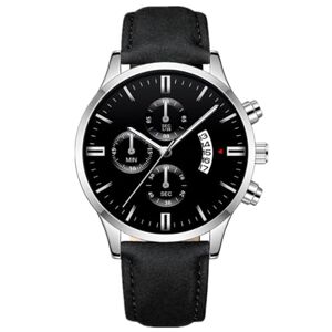 JOATVEE Montre en Cuir Calendrier d’Affaires Simple et décontracté pour Hommes Montre de Mode Classique Cinq Calendriers Aiguilles Lumineuses étanches avec Montre à Quartz Date - Publicité