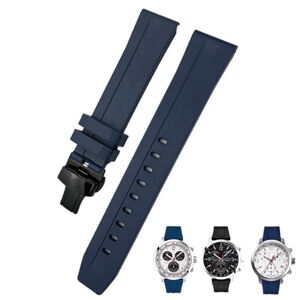 MODBAND Bracelet de montre en caoutchouc et Silicone, 20mm, 19mm, 21mm, 22mm, pour Tissot Le Locle T006 T114 PRC200, Bracelet étanche à boucle papillon (Color : Blue Black, Size : 19mm) - Publicité