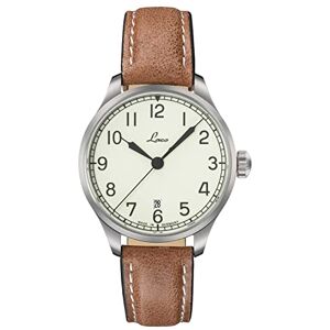 Laco Valencia 862090 Montre marine pour homme et femme, bracelet en cuir marron, verre saphir, Ø 39 mm, Miyota 821 A automatique, avec étui, bracelet - Publicité