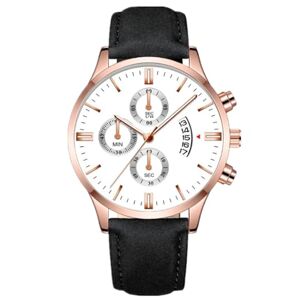 JOATVEE Montre en Cuir Calendrier d’Affaires Simple et décontracté pour Hommes Montre de Mode Classique Cinq Calendriers Aiguilles Lumineuses étanches avec Montre à Quartz Date - Publicité