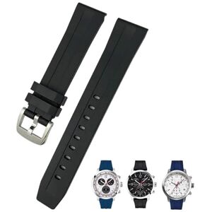 MODBAND Bracelet de montre en caoutchouc et Silicone, 20mm, 19mm, 21mm, 22mm, pour Tissot Le Locle T006 T114 PRC200, Bracelet étanche à boucle papillon (Color : Black Silver Pin, Size : 19mm) - Publicité