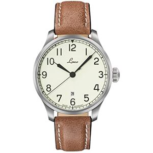 Laco Valencia  Montre automatique pour homme, bracelet en cuir de veau marron, verre saphir, Ø 42 mm, montre marine automatique avec étui, bracelet - Publicité