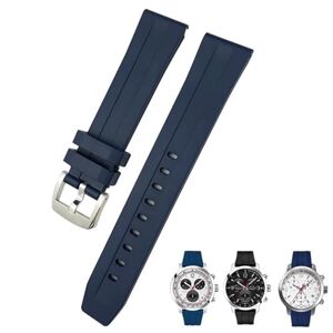 KLVN Bracelet de montre en caoutchouc silicone 20 mm 19 mm 21 mm 22 mm pour Tissot Le Locle T006 T114 PRC200 Bracelet étanche avec boucle papillon, 21mm, Agate - Publicité