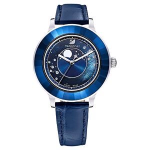 Swarovski Montre Octea Lux, Lune, bracelet en cuir, Bleu, Acier inoxydable - Publicité