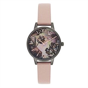 Olivia Burton Montre Analogique à Quartz pour Femme avec Bracelet en cuir Rose - Publicité