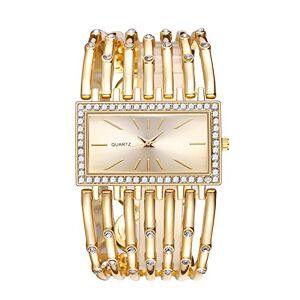 Generic Montre Femme Acier Inoxydable Etanche Montre Bracelet Femme Analogique Quartz Classic ÉLéGant Design avec Cadran Diamanté Casual, Montres Bracelet Femme avec Strass Etincelants De Luxe - Publicité