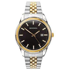 Sekonda Montre à Quartz Classique pour Homme de 40 mm en Noir avec Affichage analogique de la Date et Bracelet en Acier Inoxydable Bicolore . Publicité