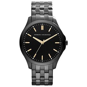 Armani Exchange Montre pour Homme, Mouvement à Trois Aiguilles, Boîtier en Acier Inoxydable Noir de 45 mm avec Bracelet en Acier Inoxydable, - Publicité