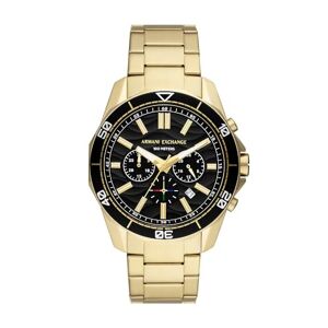 Armani Exchange Montre chronographe, en acier inoxydable, doré, pour homme, - Publicité