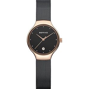 BERING Damen Uhr Quarz Movement Classic Collection mit Edelstahl und Saphirglas 13326-XXX Armbandsuhren Wasserdicht: 3 ATM, Black/Rose gold, 26 - Publicité