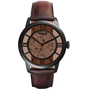 Fossil Montre pour Homme Townsman, Mouvement Automatique, Boîtier en Acier Inoxydable Noir de 44 mm avec Bracelet en Cuir, ME3098 - Publicité