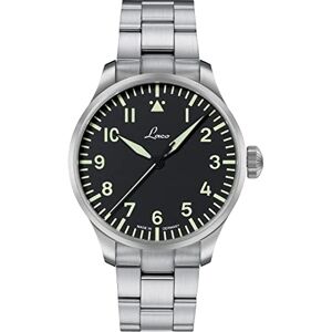 Laco Montre-bracelet pour homme, montre d’aviateur, bracelet en acier inoxydable, verre saphir, Ø 42 mm, automatique, avec étui - Publicité