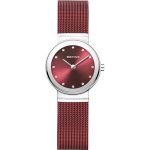 BERING Damen Uhr Quarz Movement Classic Collection mit Edelstahl und Saphirglas 10126-XXX Armbandsuhren Wasserdicht: 5 ATM Rouge/Argent, 26 - Publicité