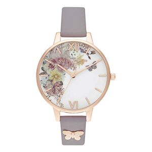 Olivia Burton Montre Analogique à Quartz pour Femme avec Bracelet en Cuir Gris - Publicité