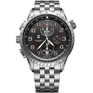 Victorinox Homme Airboss Mach 9 Chronograph Black Edition Montre Automatique en Acier Inoxydable de Fabrication Suisse 241722 - Publicité