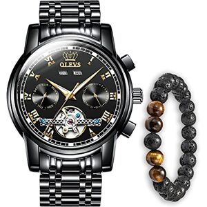 Verhux Montres pour Homme Automatique Mécanique étanche Montre de Luxe avec Jour Date Année Étanche Lumineuse Montre Élégant Hommes Cadeau - Publicité