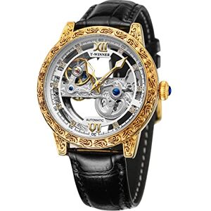 FORSINING Montre mécanique de luxe pour homme avec tourbillon et motif floral Étanche Transparente, transparent - Publicité