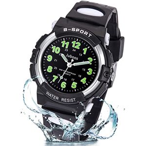 Juboos Montre Analogique pour Enfants, étanche 3ATM, Facile à Lire, Montre d'enseignement du Temps pour Garçon Fille, Montre-Bracelet à Bande Souple pour Enfants - Publicité