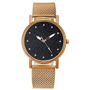 KaloryWee Montre Amoureux Couple Femme Homme Fashion Montre Pas Cher La Mode Cristal Cadeaux La Fête des Mères Quartz Aiguille Poignet Montre Analogique Acier Chic Casual (Taille Unique, Rose Or) - Publicité